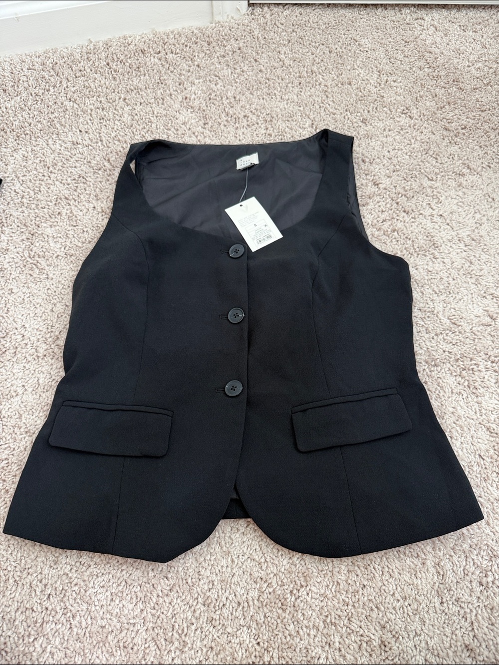 A New Day Black Button vest sleeveless